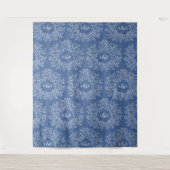 Met de hand getekend monogram blauw trouwdecoratie wandkleed (Voorkant)