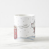 Met de hand getekend muisontwerp voor kerstmis koffiemok (Center)