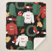 Met de hand getekend naadloos patroon met kersttr sherpa deken (Voorkant)