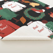 Met de hand getekend naadloos patroon met kersttr sherpa deken (3/4)