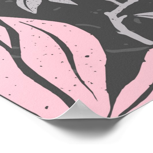 Met de hand getekend naadloos patroon met magnoliu poster (Hoek)