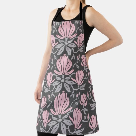 Met de hand getekend naadloos patroon met magnoliu schort (Insitu)