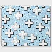 met de hand getekend naadloos patroon met plusteke cadeaupapier (Vlak)