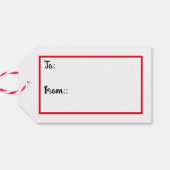 Met de hand getekend nostalgisch kerstbeeldscherm cadeaulabel (Achterkant Horizontaal)