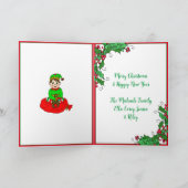 Met de hand getekend nostalgisch kerstbeeldscherm kaart (Binnen)