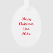 Met de hand getekend, nostalgisch kerstbeeldscherm ornament (achterkant)