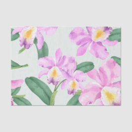 Met de hand getekend orchidee bloempatroon tissuepapier