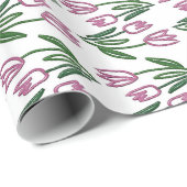 Met de hand getekend patroon met tulpen. cadeaupapier (Rol Hoek)