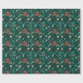 Met de hand getekend patroon van geperste bloemen cadeaupapier (Vlak)