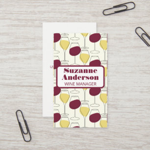 Met de hand getekend patroon van wijnflessen visitekaartje