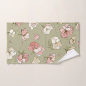 met de hand getekend pioenpatroon bad handdoek (Handdoek)