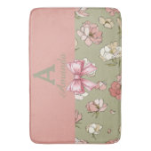 met de hand getekend pioenpatroon badmat (Voorkant Verticaal)