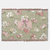 met de hand getekend pioenpatroon deken (Voorkant)