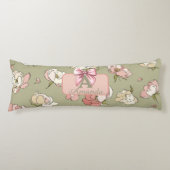 met de hand getekend pioenpatroon lichaamskussen (Voorkant)