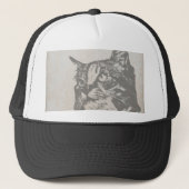 Met de hand getekend portret van de kat trucker pet (Voorkant)