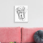 Met de Hand Getekend Portret van een Mastiff op Ca Canvas Afdruk (Insitu (Woonkamer))