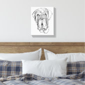 Met de Hand Getekend Portret van een Mastiff op Ca Canvas Afdruk (Insitu (Slaapkamer))