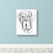 Met de Hand Getekend Portret van een Mastiff op Ca Canvas Afdruk (Insitu (Houten vloer))
