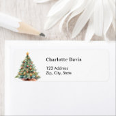 Met de hand getekend retouradres van de kerstboom etiket (Insitu)
