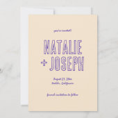 Met de hand getekend retro uniek modern trouwen save the date (Achterkant)