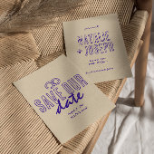 Met de hand getekend retro uniek modern trouwen save the date