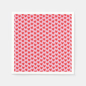 Met de hand getekend rode hartjes patroon op paste servet (Voorkant)