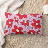 Met de hand getekend rood en roze bloemontwerp kussen (Deken)