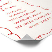 Met de Hand Getekend Rood Frame Dessert Menu Poster (Hoek)