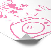 Met de Hand Getekend Roze Bruidsdouche Welkomstbor Poster (Hoek)