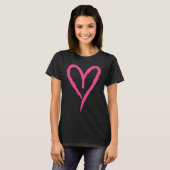 Met de Hand Getekend Roze Hart T-shirt (Voorkant volledig)