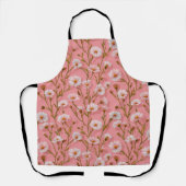 Met de Hand Getekend Roze Madeliefje Witte Bloemmo Schort (Voorkant)