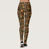 Met de Hand Getekend Rustiek Herfstpatroon Legging (Achterkant)
