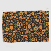 Met de Hand Getekend Rustieke Herfstpatroon Golfha Golfhanddoek (Horizontaal)