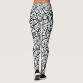 Met de Hand Getekend Spinnenweb Halloween Patroon Leggings (Achterkant)