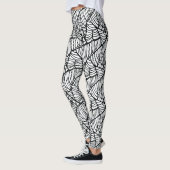Met de Hand Getekend Spinnenweb Halloween Patroon Leggings (Links)
