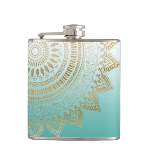 , met de hand getekend stambal mandala elegant ont heupfles