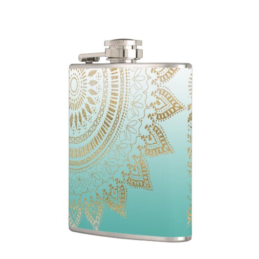 , met de hand getekend stamhout — elegant ontwerp heupfles (Links)