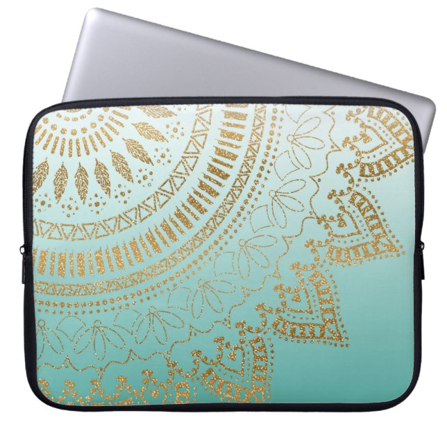 , met de hand getekend stamhout — elegant ontwerp laptop sleeve (Voorkant)