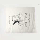 Met de Hand Getekend Trouw Welkom Wandkleed (Voorkant (horizontaal))