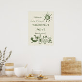 Met de hand getekend trouwfeest bruiloft welkom bo poster (Keuken)