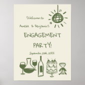 Met de hand getekend trouwfeest bruiloft welkom bo poster (Voorkant)