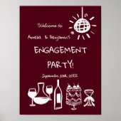 Met de hand getekend trouwfeest bruiloft welkom bo poster (Voorkant)