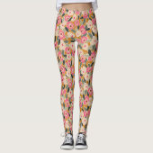 Met de hand getekend, vet, inktig bloempatroon - Z Leggings (Voorkant)