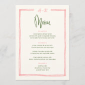 Met de hand getekend vun kleurrijk roze en groen f menu (Voorkant)