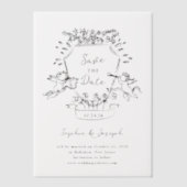 Met de hand getekend wapen met cherubijnen | Save Vellum Uitnodigingen (Voorkant)