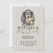 Met de hand getekend Wenies en Martinis Tachshund Kaart (Voorkant)