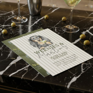 Met de hand getekend Wenies en Martinis Tachshund Kaart
