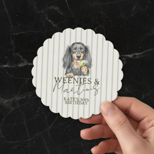 Met de hand getekend Wenies en Martinis Tachshund Kartonnen Onderzetters