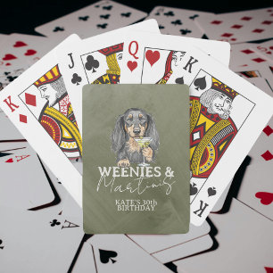 Met de hand getekend Wenies en Martinis Tachshund Pokerkaarten
