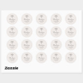 Met de hand getekend wervelend lint bedanklabel ronde sticker (Vel)